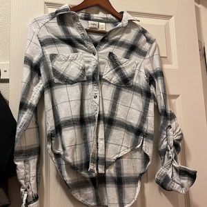 S Black / White flannel button up